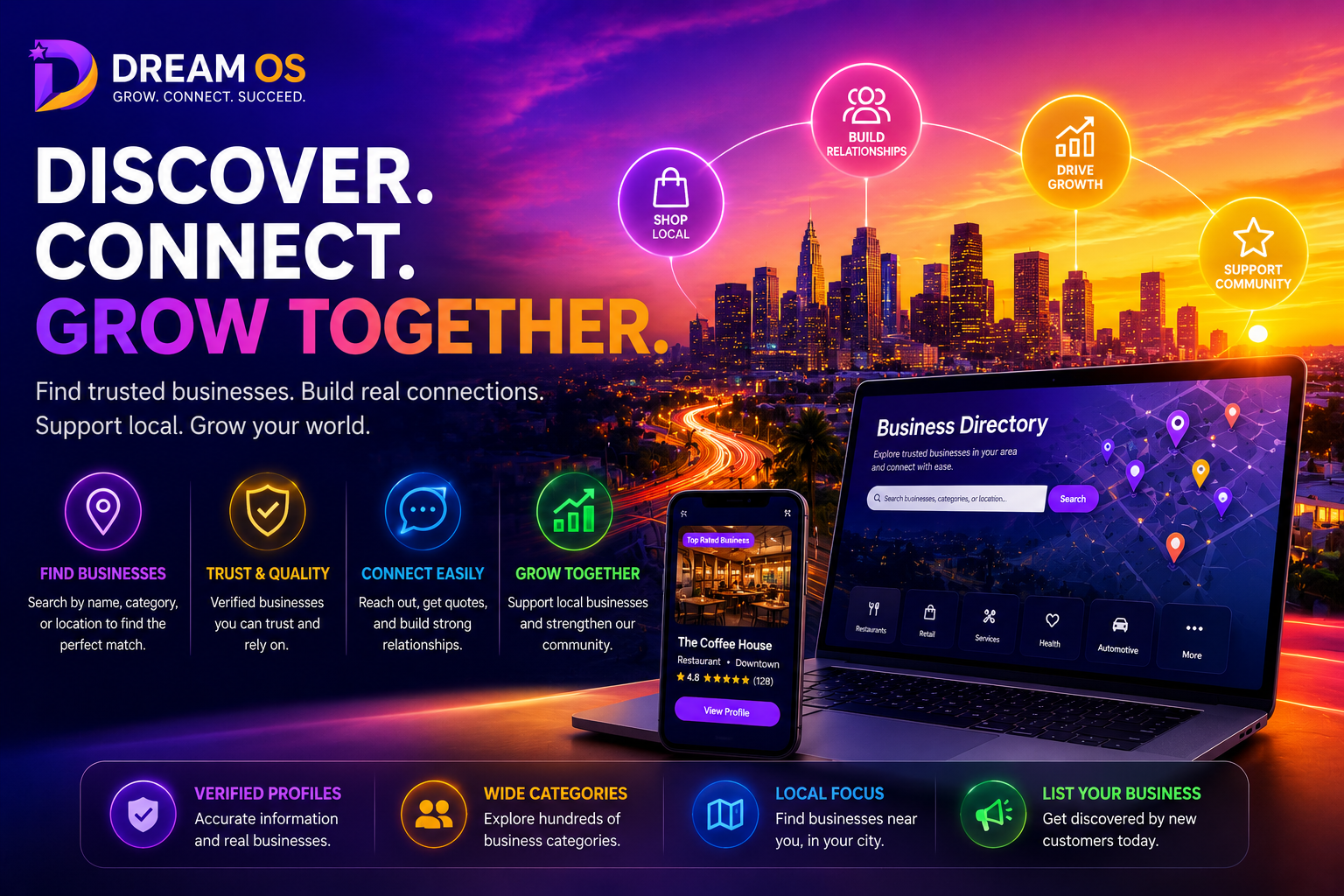 Dream OS business directory