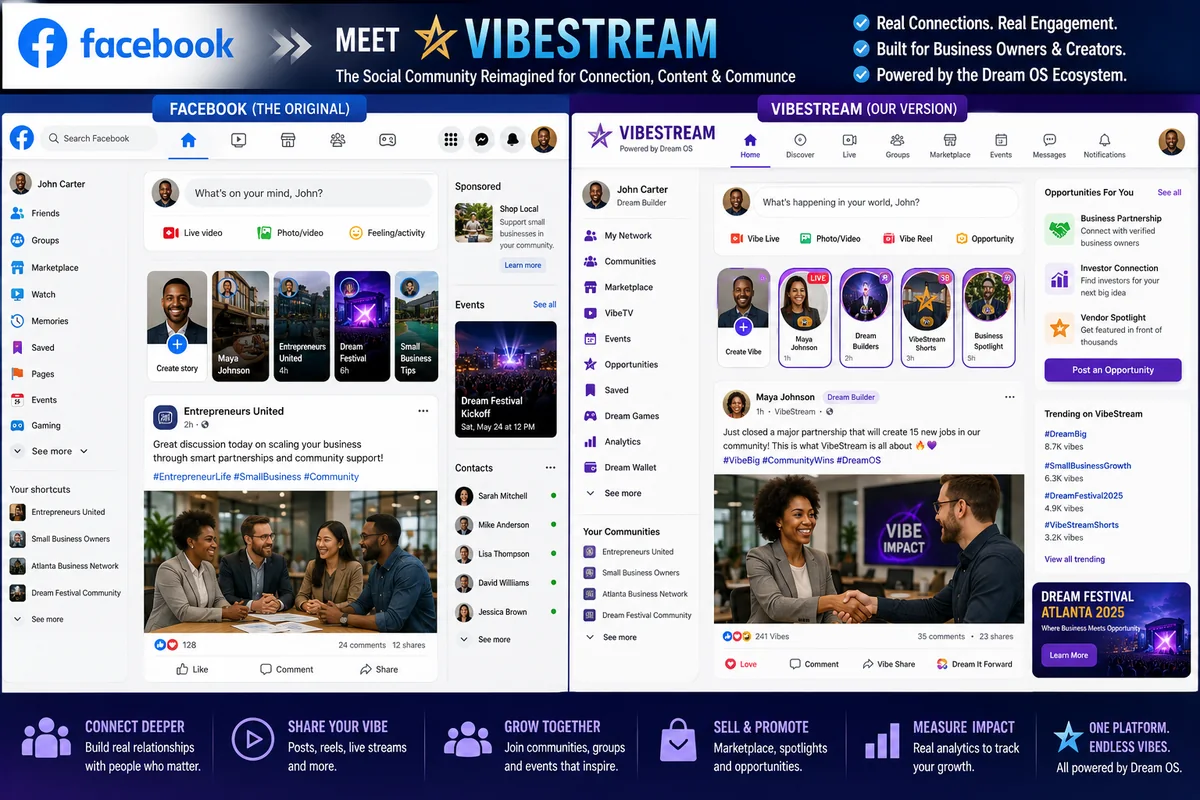 Think Facebook compared with VibeStream
