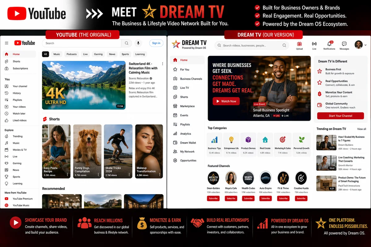 Think YouTube compared with Dream TV