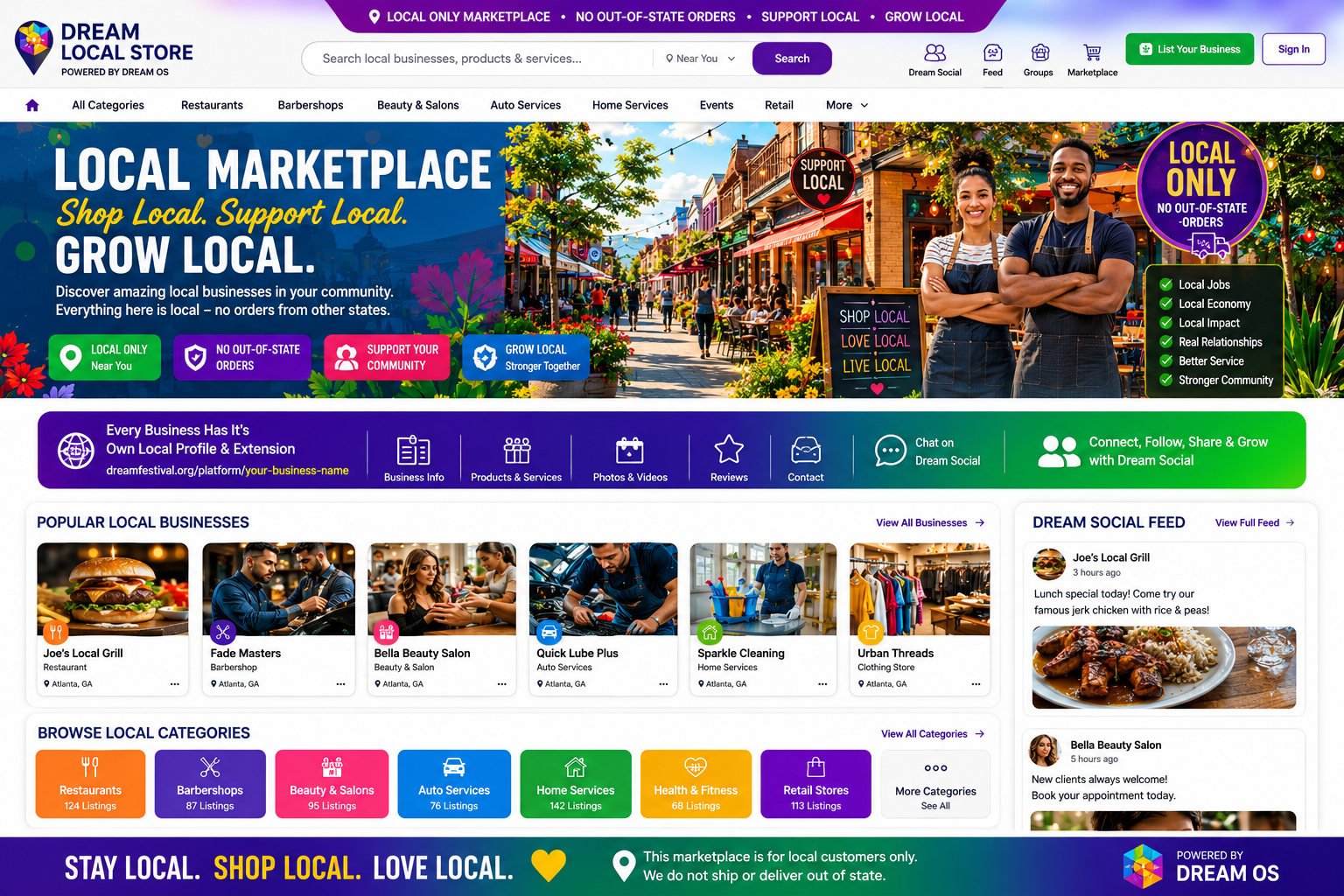 Dream Local Store local marketplace banner