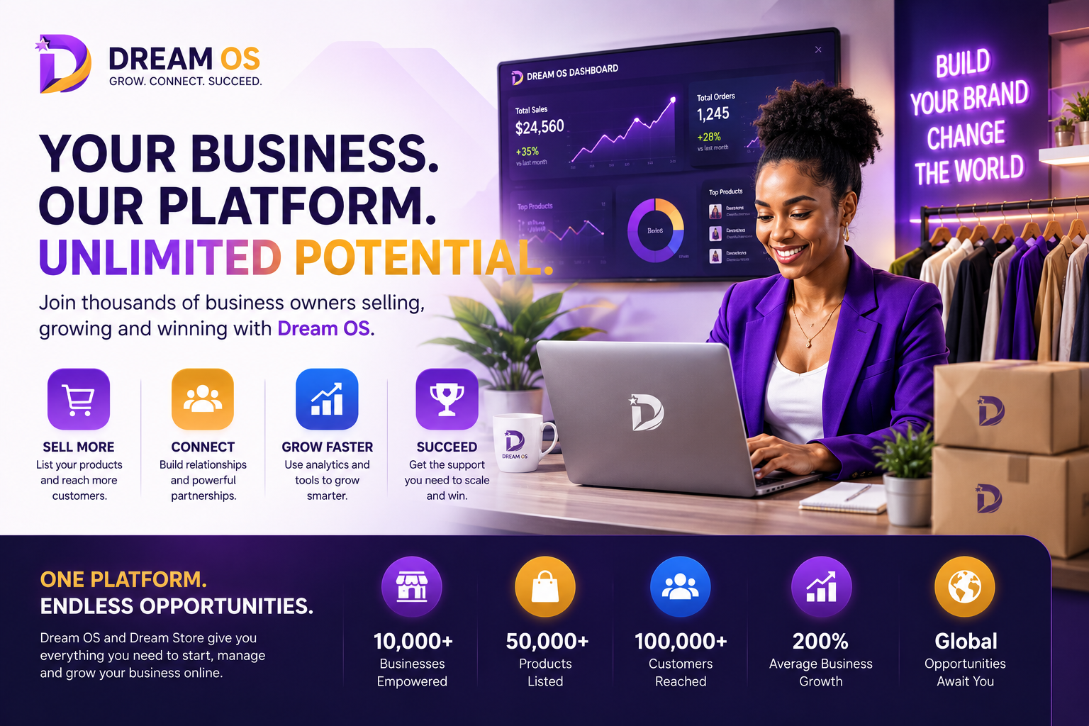 Dream OS business owner using growth platform